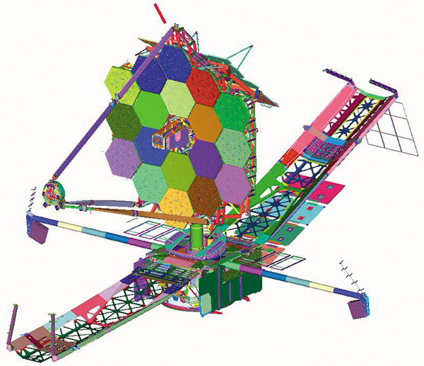 Полная CAE-модель космического телескопа им. Джеймса Уэбба