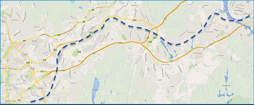 Рис. 12. Проект реконструкции дороги в пригороде Осло (Норвегия)