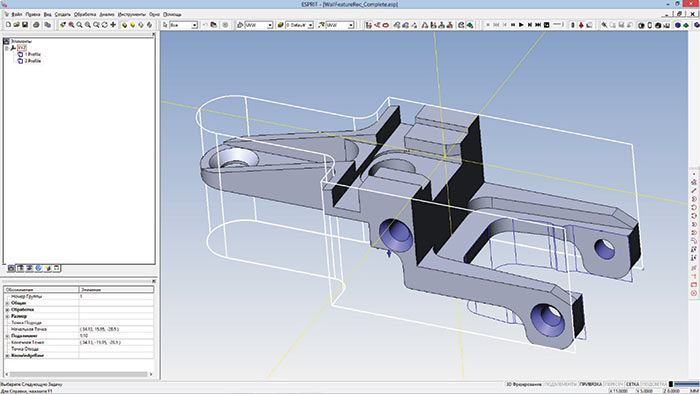 Функция Автораспознавание элементов применена для построения наружного контура 3D-модели
