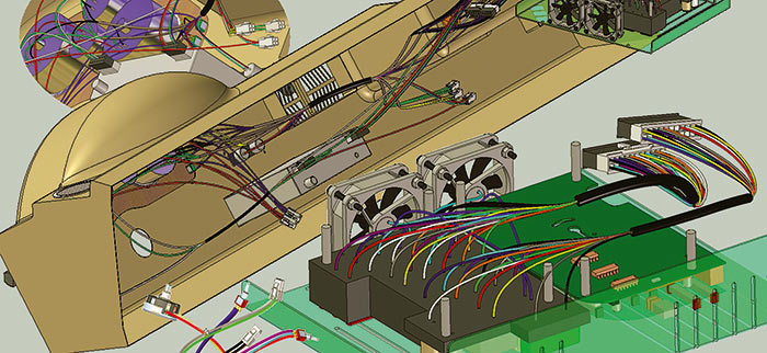 Рис. 9. Проектирование кабелей и жгутов в Solid Edge 