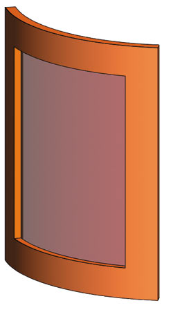 Рис. 11. Радиусный фасад со стеклом