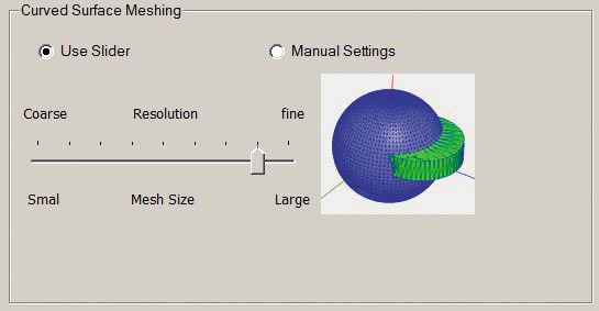 Рис. 9. Слайдер комбинаций параметров представления сеточной модели кривых поверхностей 