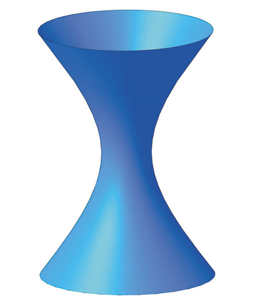 Рис. 1. Гиперболоид однополостный, выполненный в САПР КОМПАС-3D командой Поверхность вращения