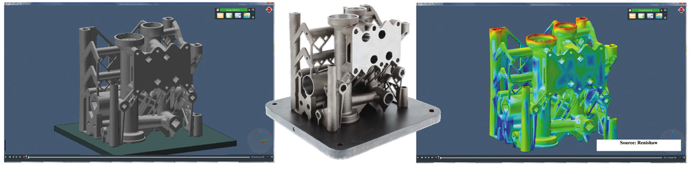 Рис. 8. Компьютерное моделирование изготовления металлической детали на 3D-принтере