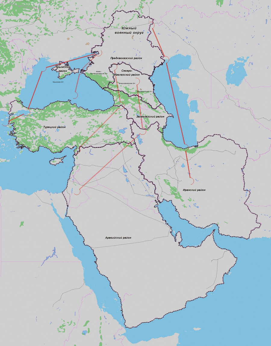 Рис. 5. Карта военно-административного деления 
с подгруженной топографической картой-склейкой
