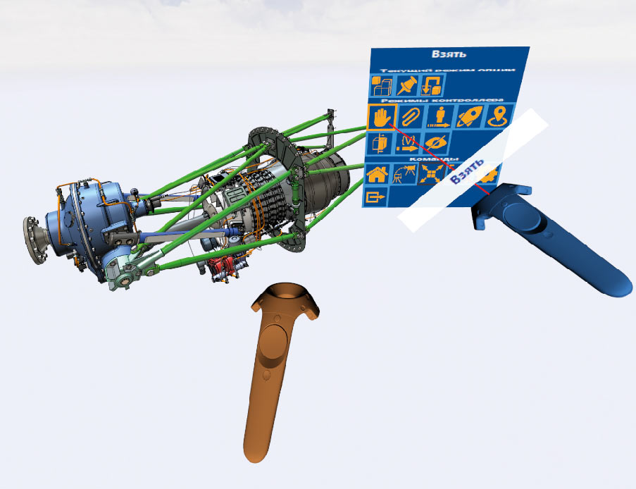 Модель турбовинтового двигателя в VR