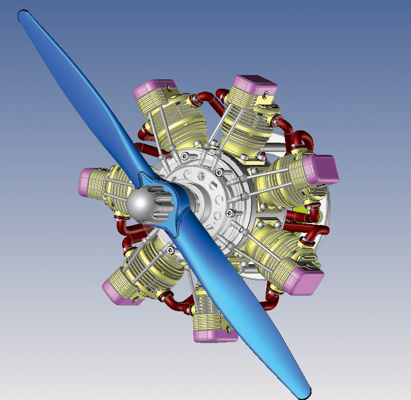 Рис. 16. Пример создания двигателя с пропеллером в TopSolid 7