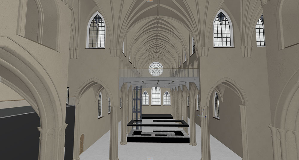 Рис. 6. Воссозданная в ARCHICAD модель готического собора