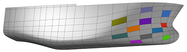 Рис. 3. Каждая грань построена на отдельной поверхности (а); грани объединены с помощью общей поверхности (б)