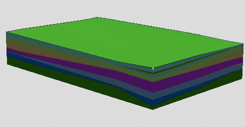 Рис. 1. 3D-блок-диаграмма геологической модели