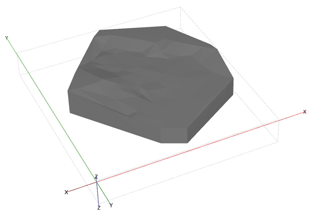 Рис. 4. Импортированная трехмерная геологическая модель в PLAXIS 3D