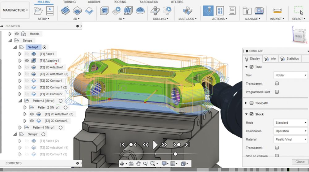Рис. 5. 3D-симуляция позиционной обработки
