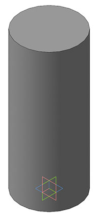 Рис. 3. Чертеж и модель цилиндрической заготовки