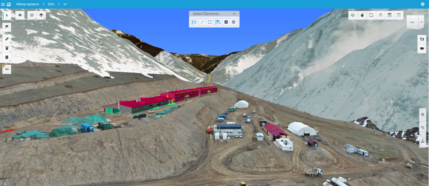 Вахтовый поселок на проекте Джамгыр (совмещение 3D-модели с моделью реальности в iTwin)