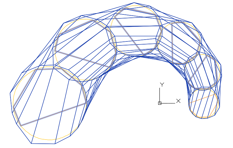 Рис. 13. Сеть S-полигонов образующих B-кривых