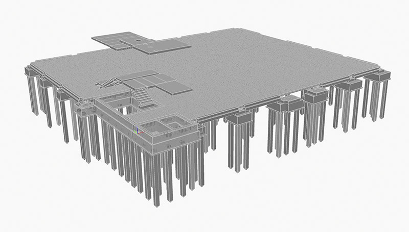 Рис. 5. Проектирование железобетонных и металлических конструкций ФОК в программе nanoCAD BIM Конструкции