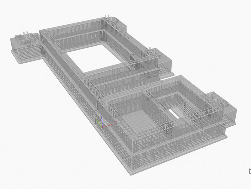 Рис. 5. Проектирование железобетонных и металлических конструкций ФОК в программе nanoCAD BIM Конструкции