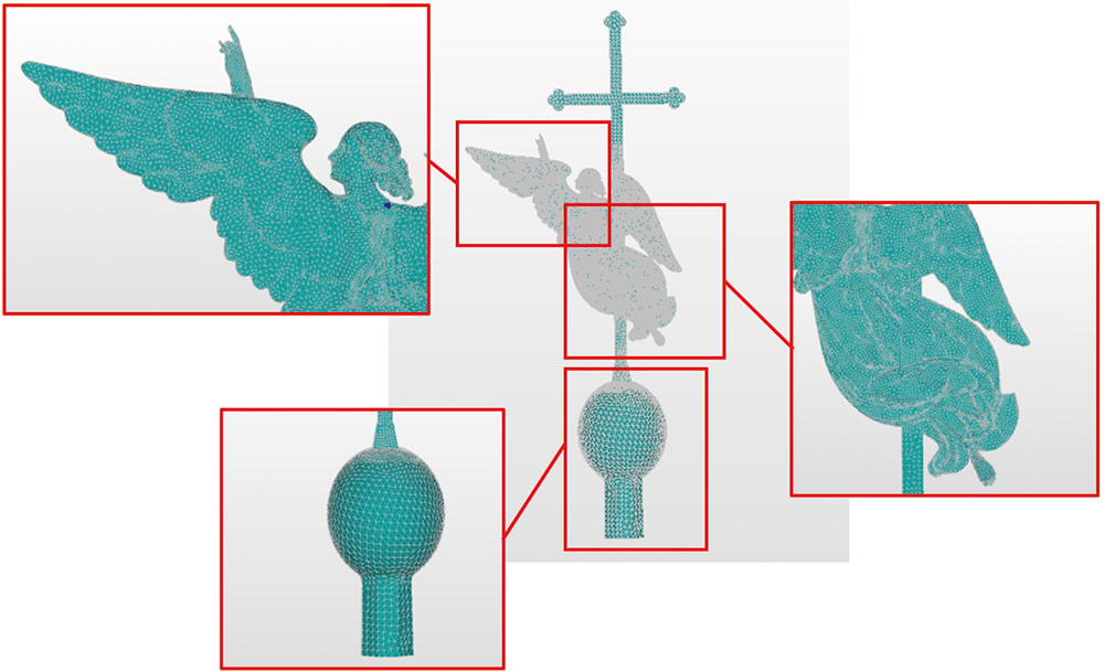 Рис. 6. Конечно-элементная модель шпиля Петропавловского собора