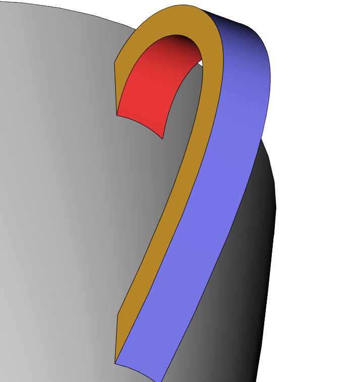 Рис. 25. Пример трехгранного сглаживания — поверхность, касательная к трем стенкам