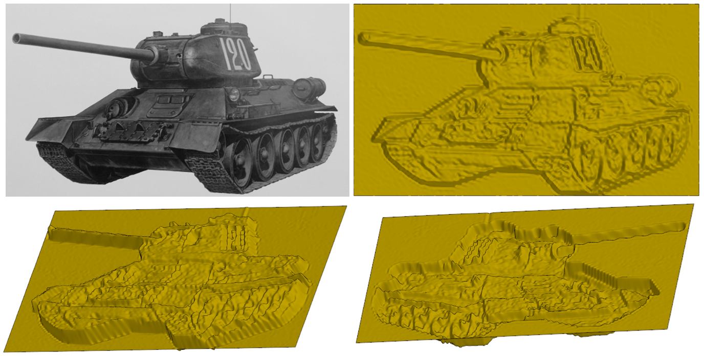 Рис. 3. Рельефная поверхность на основе растрового изображения