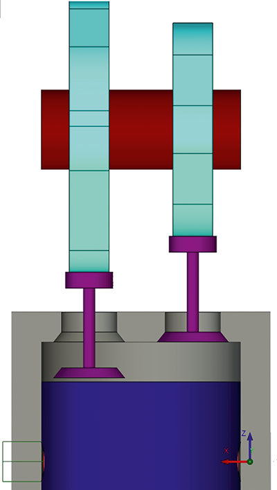 Рис. 4. Фрагмент газораспределительного механизма ДВС в Т-FLEX CAD