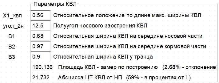 Рис. 8. Блок параметров КВЛ