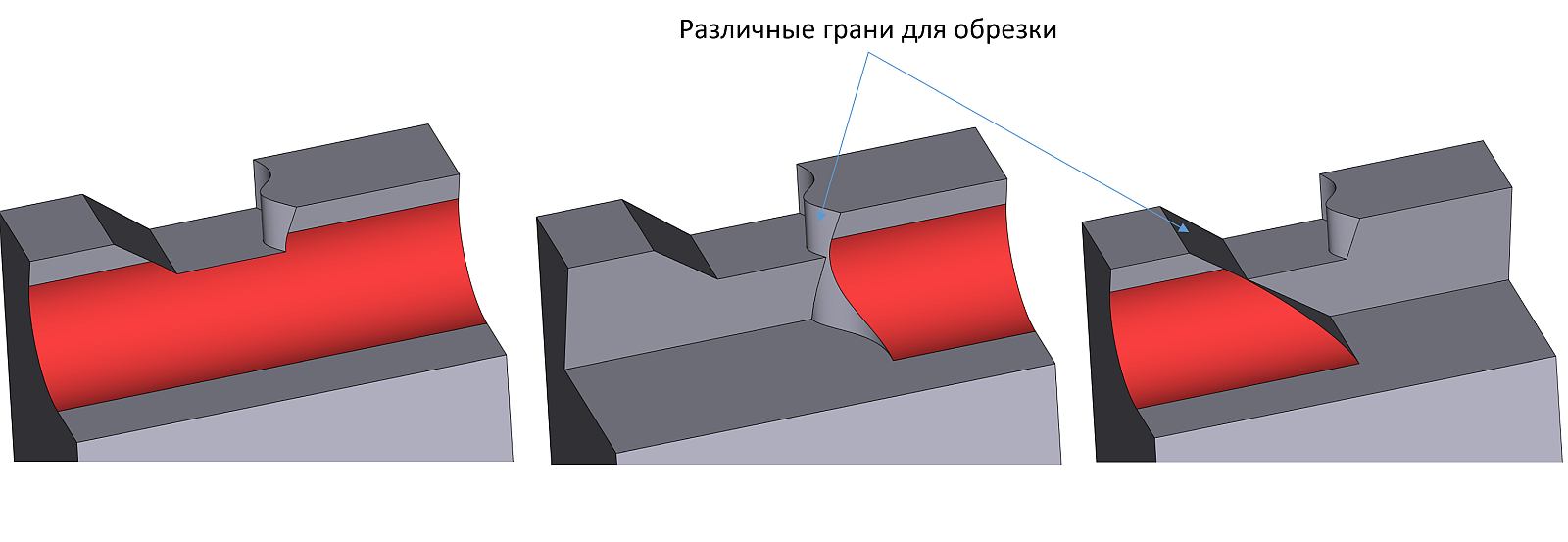 Рис. 31. Остановка сглаживания на заданной грани тела