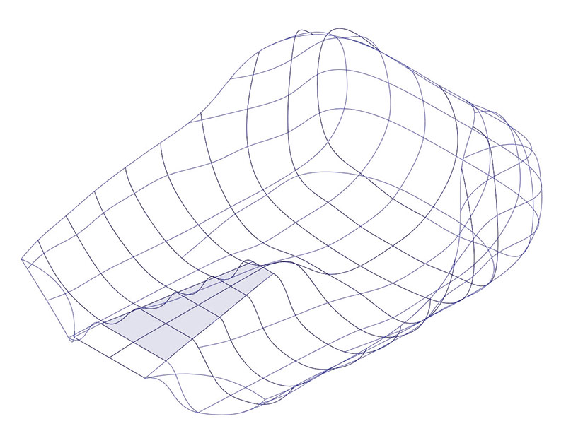 Рис. 23. 3D-путь для построения каркаса поверхности седалищной панели