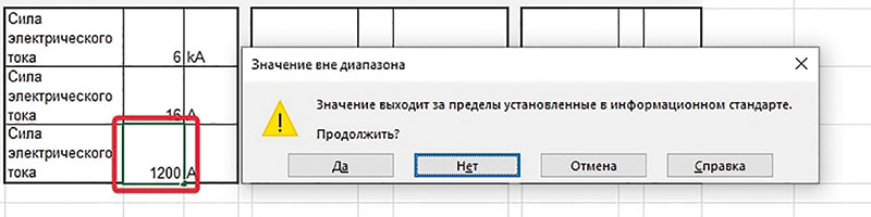 Рис. 7. Контроль попадания в допустимый диапазон