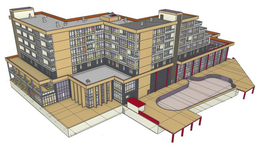 Цифровая информационная модель СПА-комплекса, выполненная в Renga Professional 
(Источник: InOneBuro)