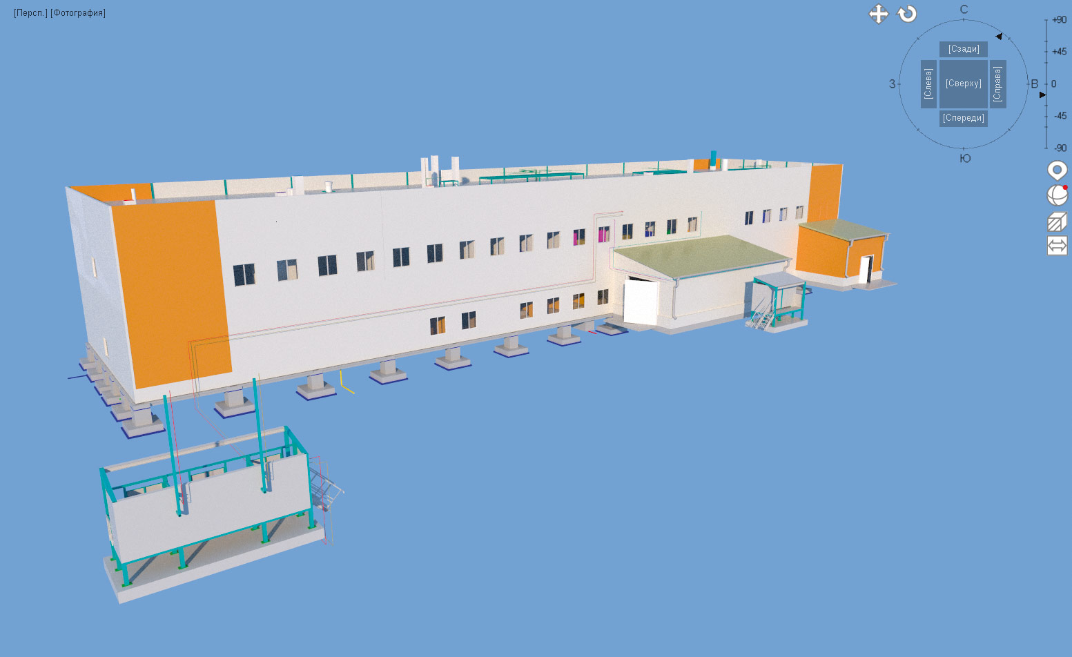 Рис. 2. Визуализация центральной химической лаборатории на основе модели из Model Studio CS