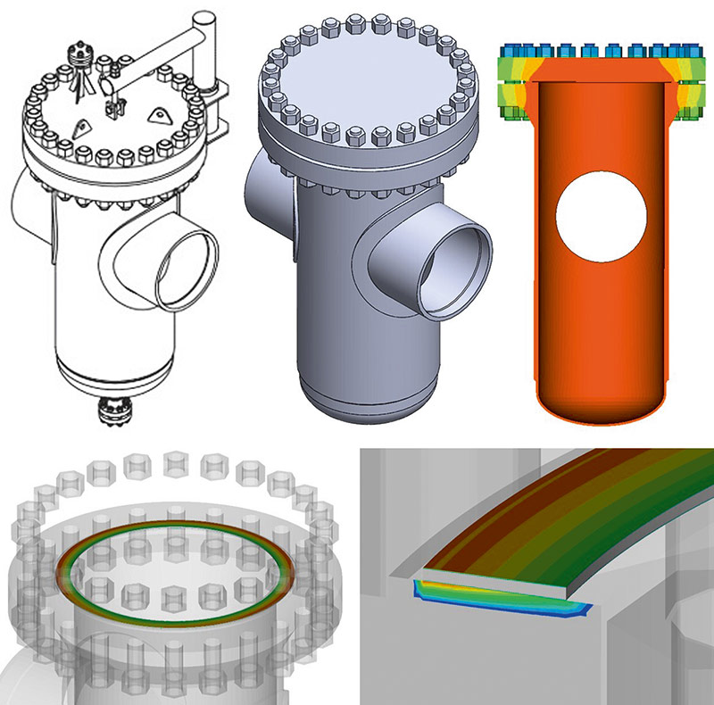 Рис. 6. Контактное давление на стыке уплотнителя и металлических частей фланцевого соединения (Источник: ПИШ СПбПУ «Цифровой инжиниринг»)