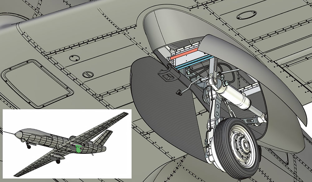 Рис. 3. Механизм основной опоры шасси
