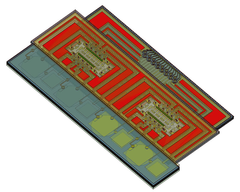 Рис. 1. 3D-модель печатной платы для сетей поколения 5G