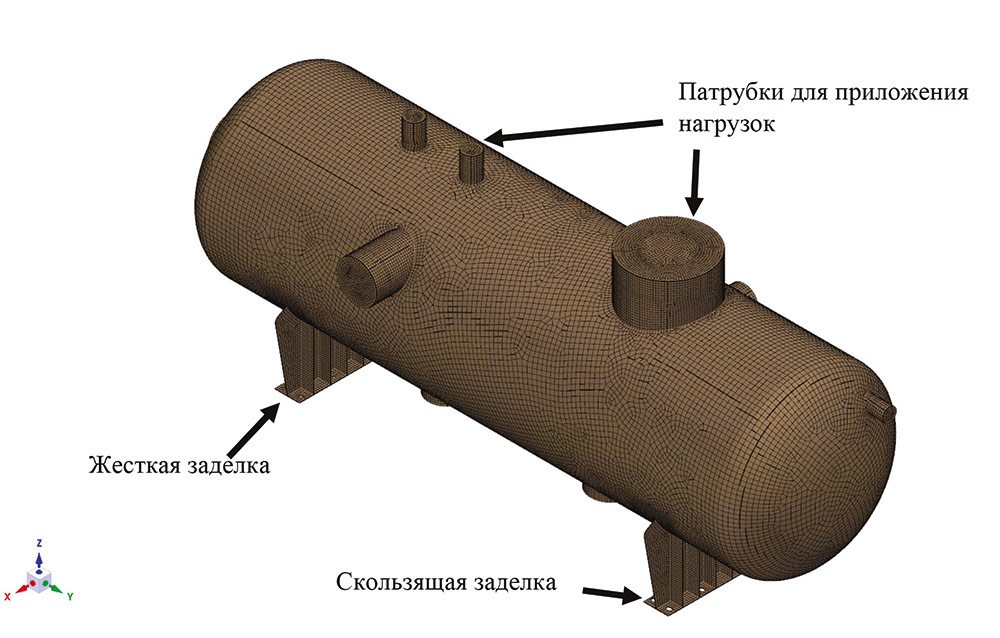 Рис. 1. Общий вид модельного изделия (сосуда давления)