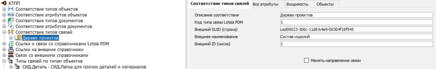 Рис. 43. Соответствие типов связей