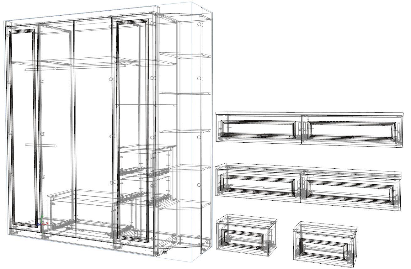Рис. 2. Конструирование в БАЗИС-Мебельщик 3D-модели изделия