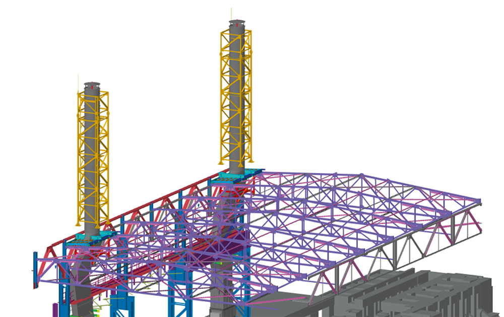 Усиление строительных конструкций покрытия для последующего монтажа дымовых труб