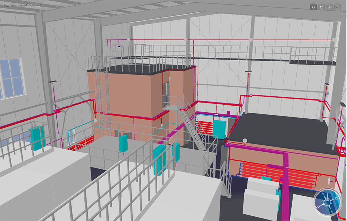 Здание очистных сооружений, спроектированное с применением nanoCAD BIM Электро