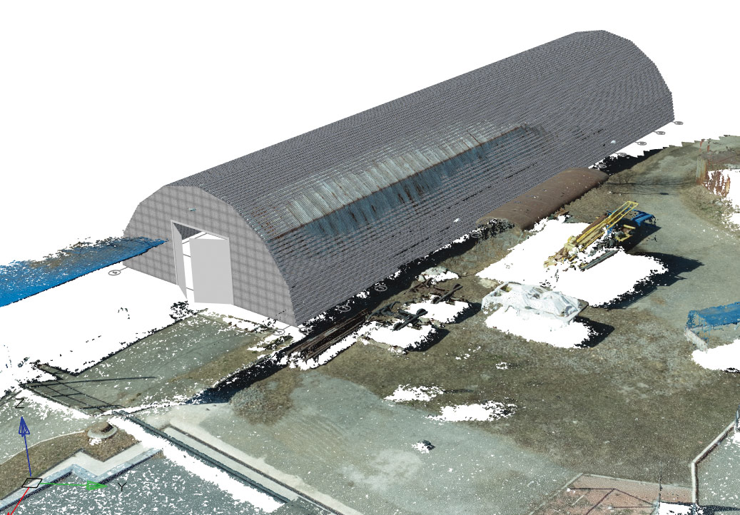 Конструктивные решения, выполненные в nanoCAD BIM Строительство (конфигурация «Конструкции») с использованием функционала Платформы nanoCAD и позволяющие воспользоваться результатами лазерного сканирования