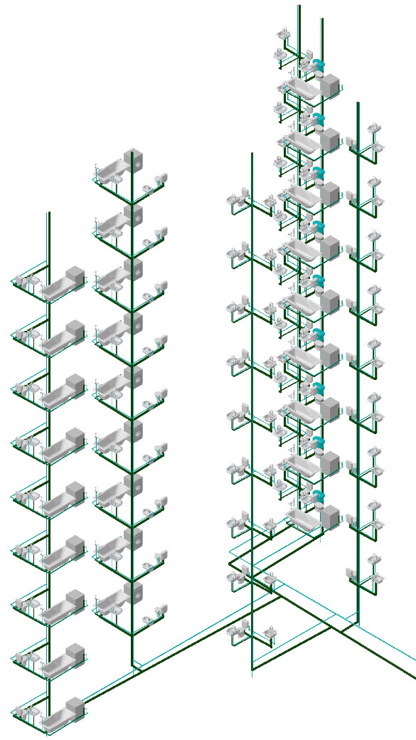 3D-модель раздела ВиК, подготовленная в nanoCAD BIM ВК