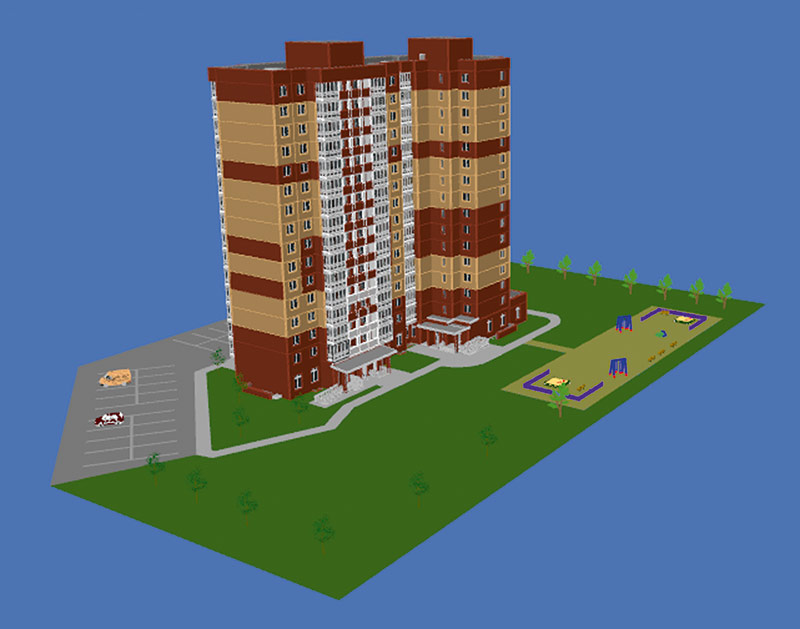 Рис. 15. Комплексная ТИМ-модель, созданная с применением инструментов nanoCAD и загруженная в CADLib Модель и Архив