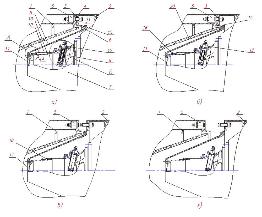 Рис. 1. Система отделения ступеней ЛА. Последовательность срабатывания