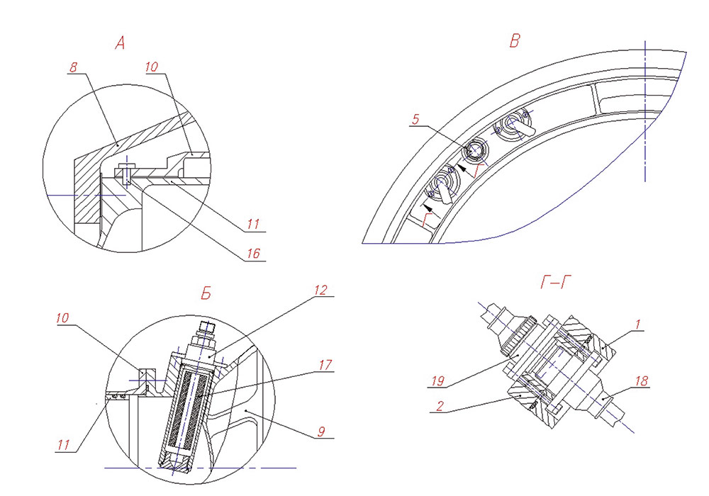 Рис. 2. Элементы системы отделения ЛА