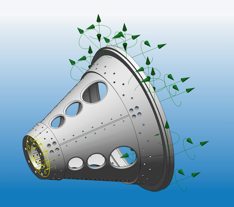 Рис. 13. Расчетная модель конуса системы отделения в APM Studio