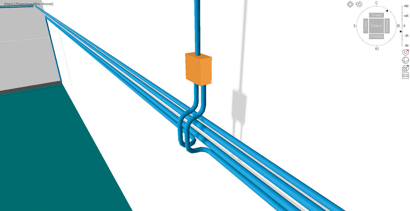 Рис. 4. Пример трубных разветвлений
на объекте