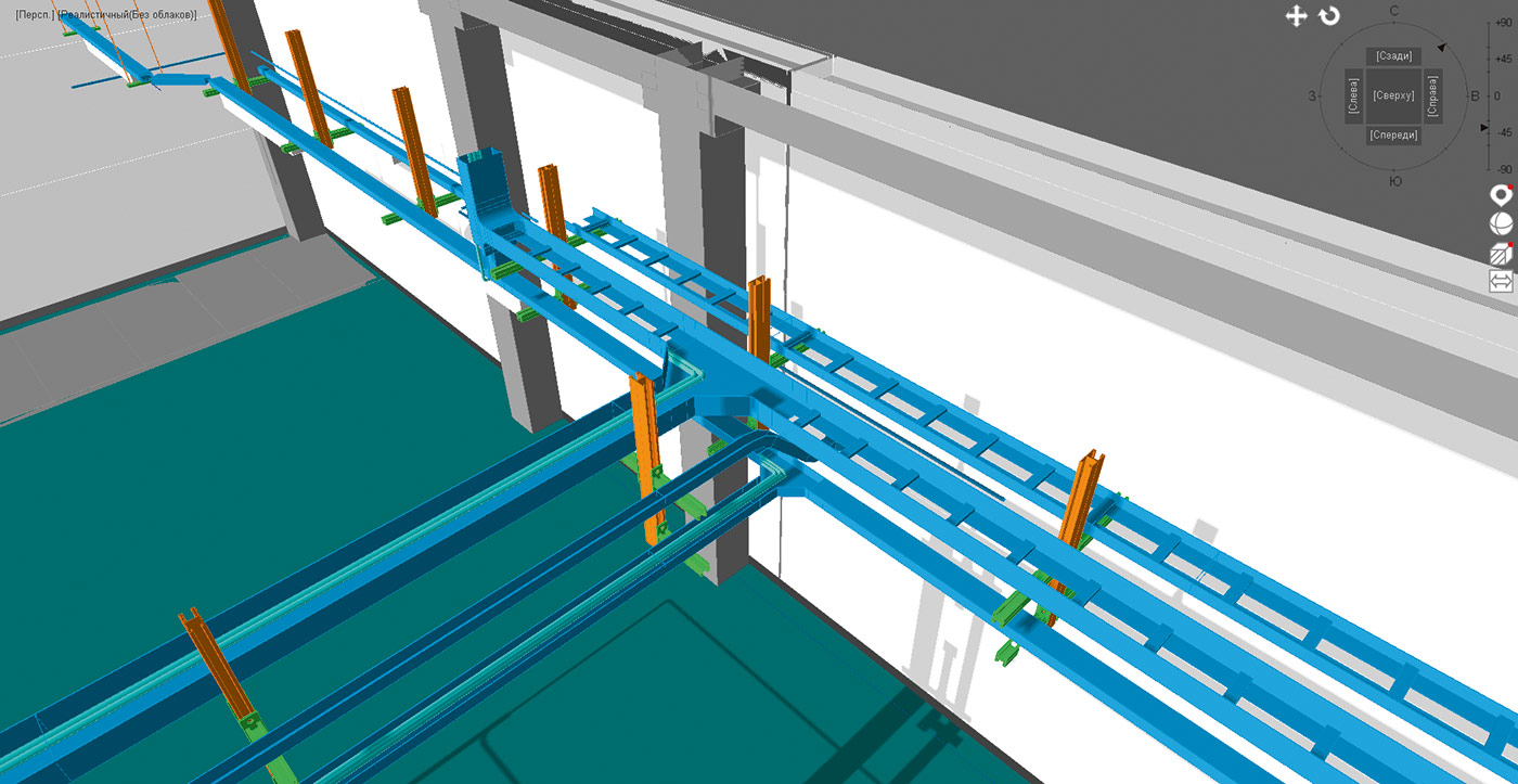 Рис. 5. Система кабельных трасс
в помещении электрощитовой объекта