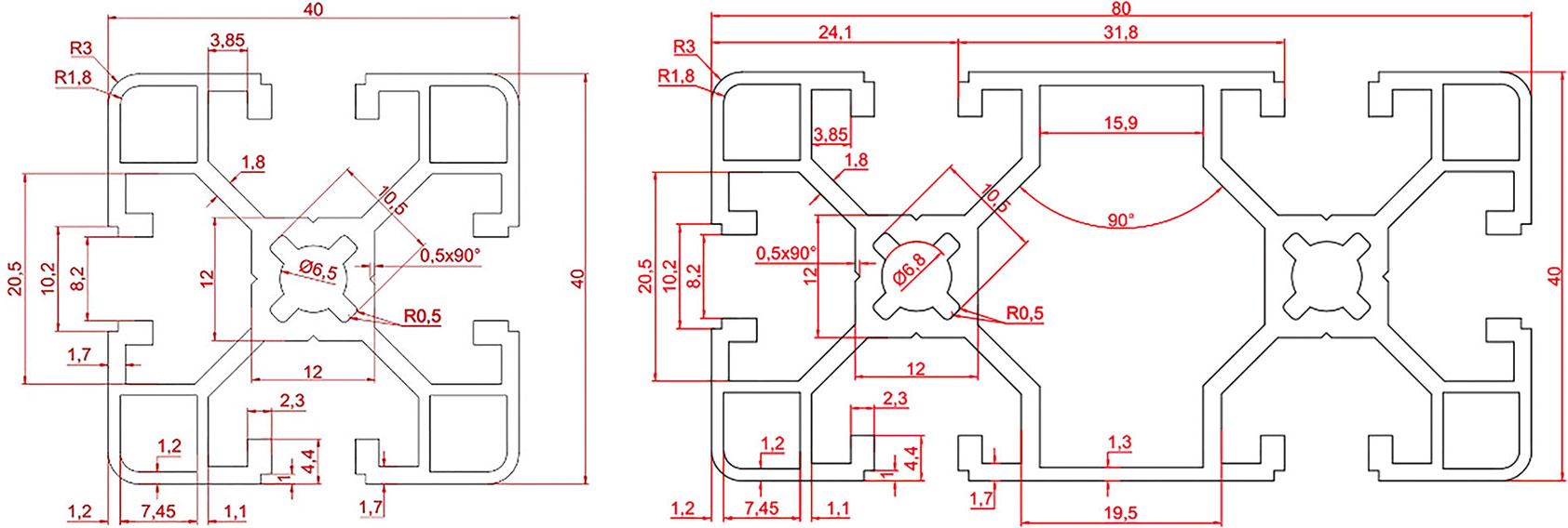 Рис. 9. Нестандартное сечение несущих профилей