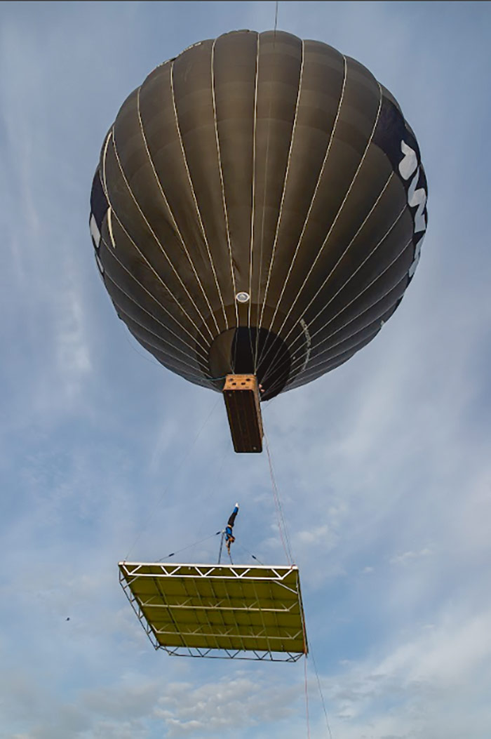 Рис. 16. Тестовый запуск платформы на аэростате