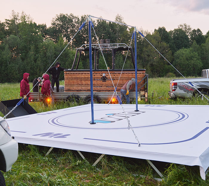 Рис. 16. Тестовый запуск платформы на аэростате